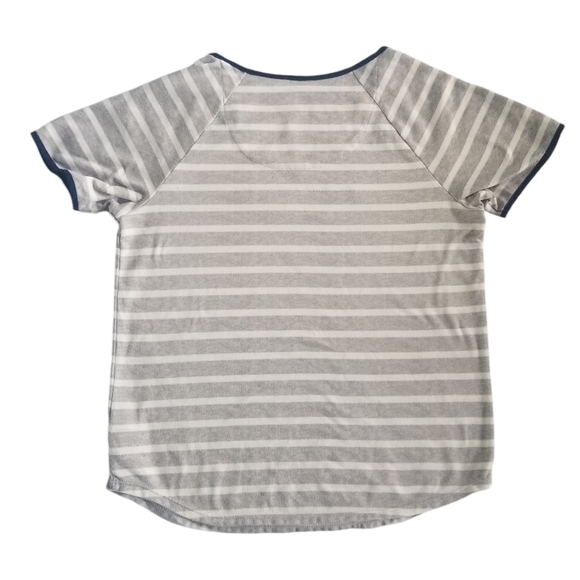 Kate Spade Pajamas Top Grey White Stripe Pajama Top Shirt Size Small - Picture 4 of 5